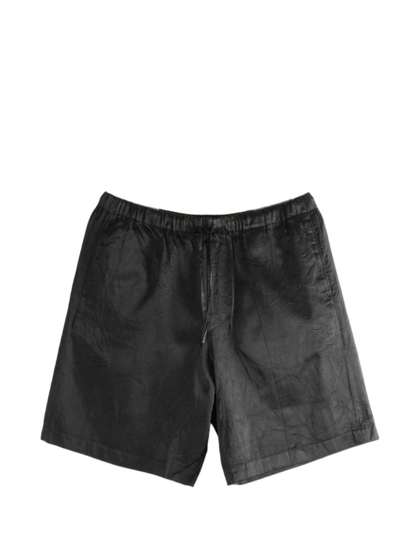 Dries Van Noten Black Drawstring Elasticated Waistband Shorts