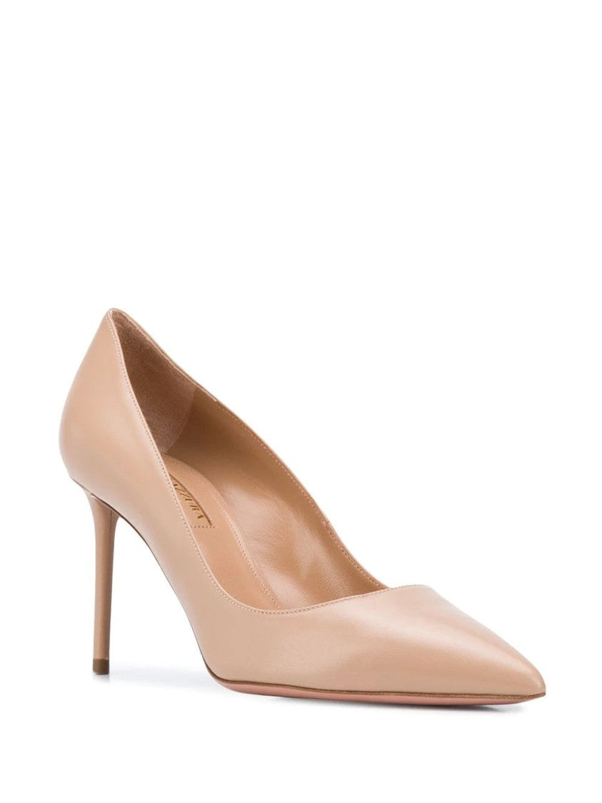 Aquazzura Pointed-Toe Beige High Heels With Stiletto Design