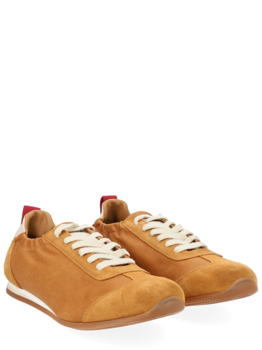 Uma Wang Tan Minimalist Suede Accent Leather Sneakers