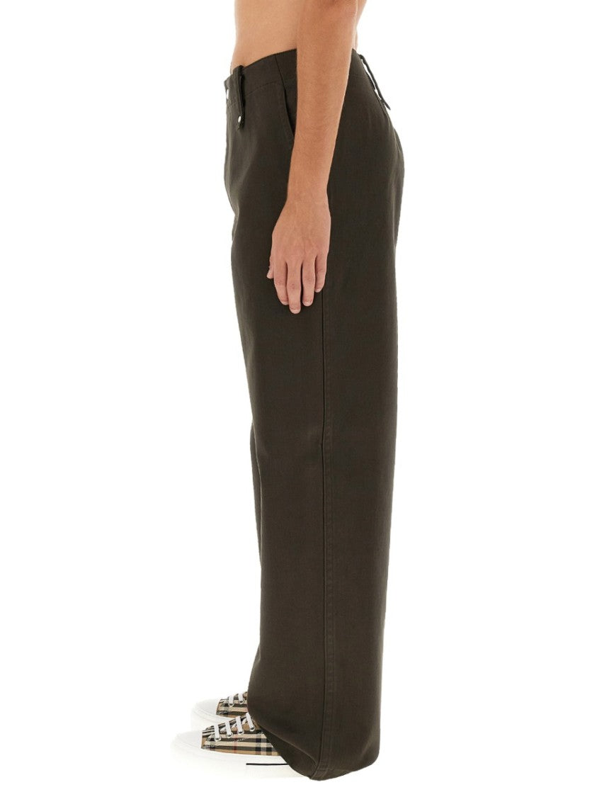 Burberry Wide-Leg Cotton Pants
