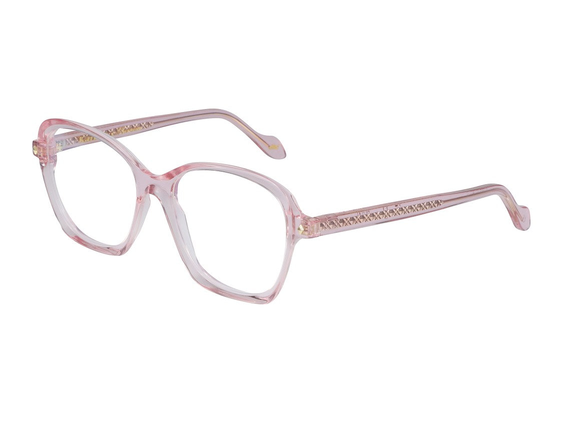 Kador Pink Trilly Glamour-V Gold Translucent Square Eyeglasses
