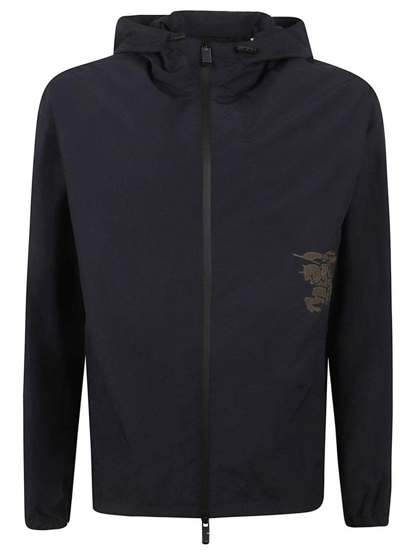 Burberry Black Coat With Zip-Up Front