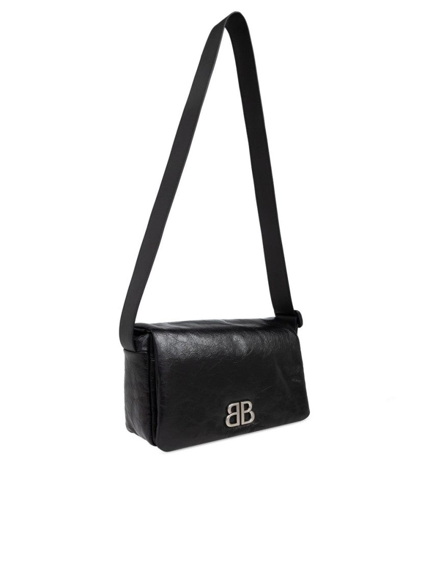 Balenciaga Rectangular Shoulder Bag With Metallic Logo Detail
