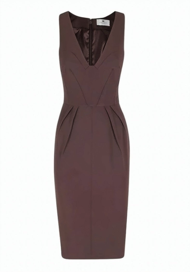 Elisabetta Franchi Carpet Midi Lightweight Crepe Dress