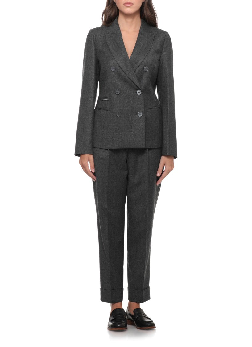 Peserico Double-Breasted Glitter Jacket With Rhinestone Detail