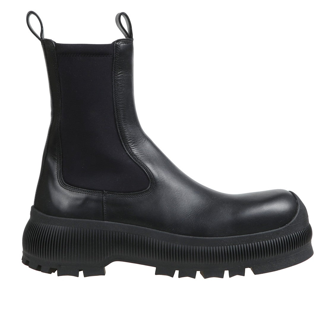 Jil Sander Minimalist Black Ankle Boot With Streamlined Silhouette
