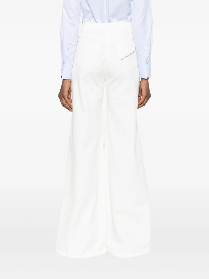 Elisabetta Franchi High-Waist Wide-Leg Jeans With Gold Accents