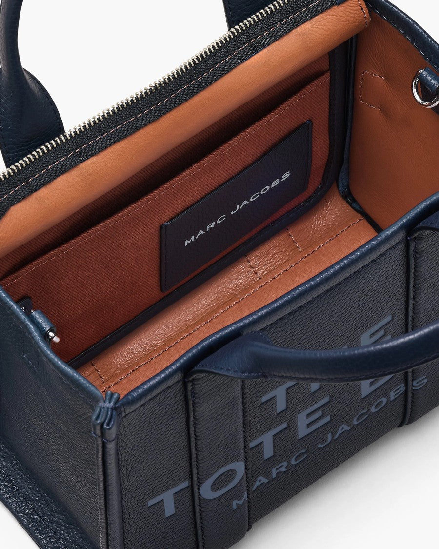 Marc Jacobs Structured Blue Sea Full-Grain Leather Small Tote Bag