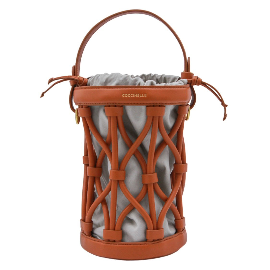 Coccinelle Cylindrical Brown Leather Handbag