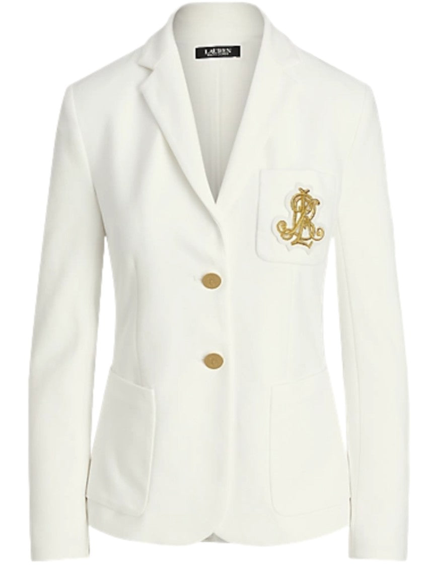 Lauren Ralph Lauren White Sportswear Pique Lined Jacket