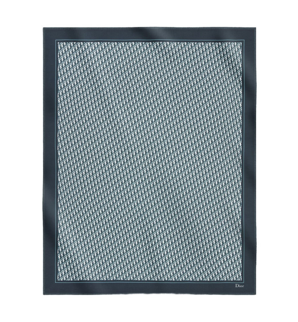 Christian Dior Square Monogram Scarf With Contrasting Edges