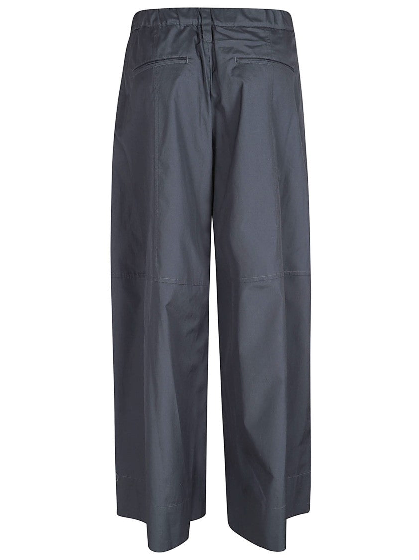 Max Mara Cropped Wide-Leg Trousers With Drawstring Waistband And Side Pockets