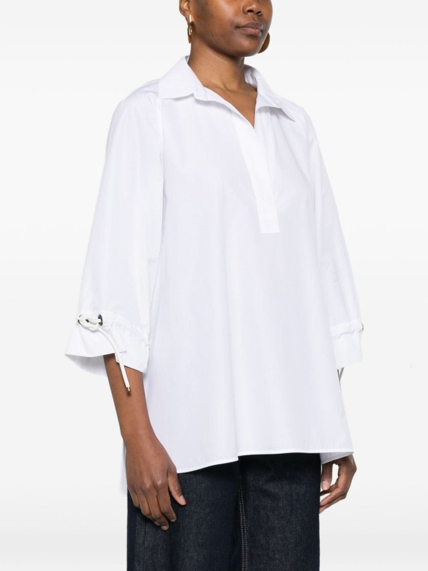 Max Mara Boxy White Jacket With Deep V-Neckline