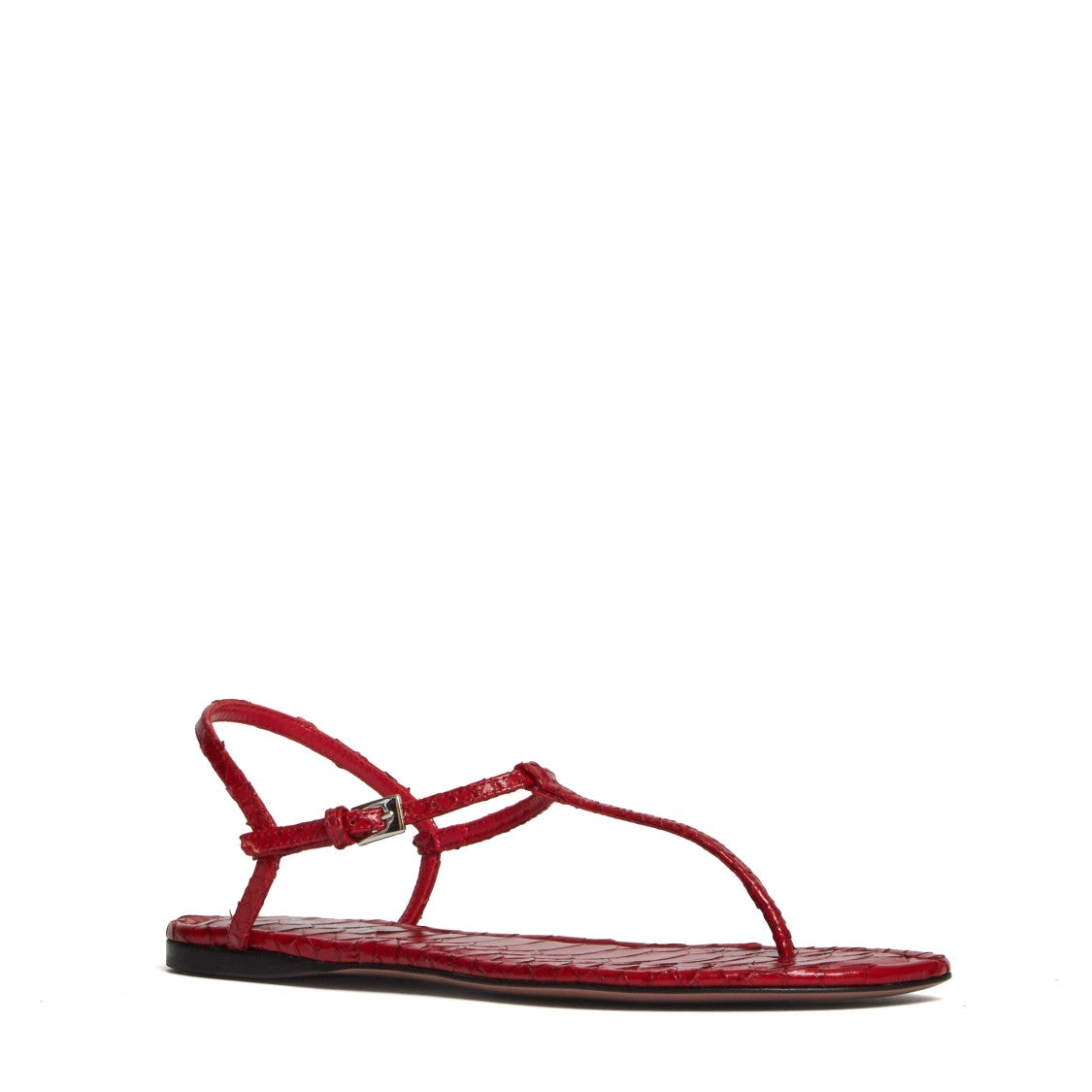 Paris Texas Montecarlo Mono Printed Python Flat Sandals