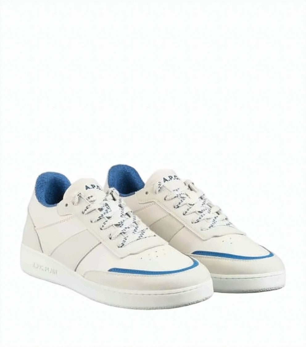A.P.C. Minimalist White Sneakers With Perforated Toe Box