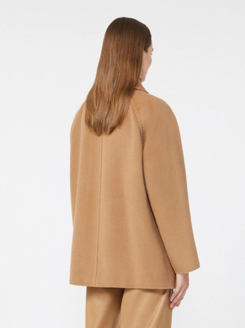 Max Mara Double-Breasted Camel Wool Coat