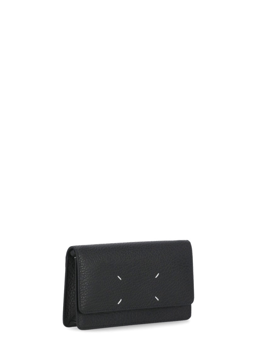 Maison Margiela Black Pebbled Leather Shoulder Bag