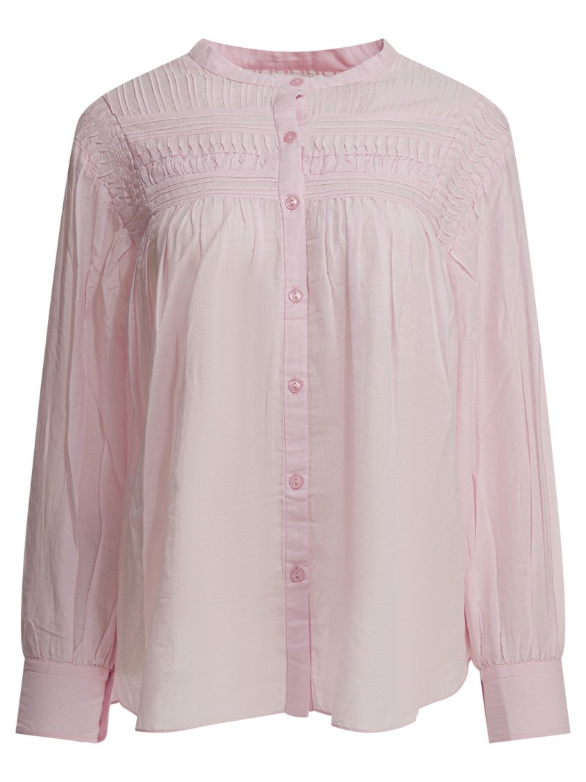 Isabel Marant Étoile Light Pink Blouse With Pintuck And Ruffle Detailing