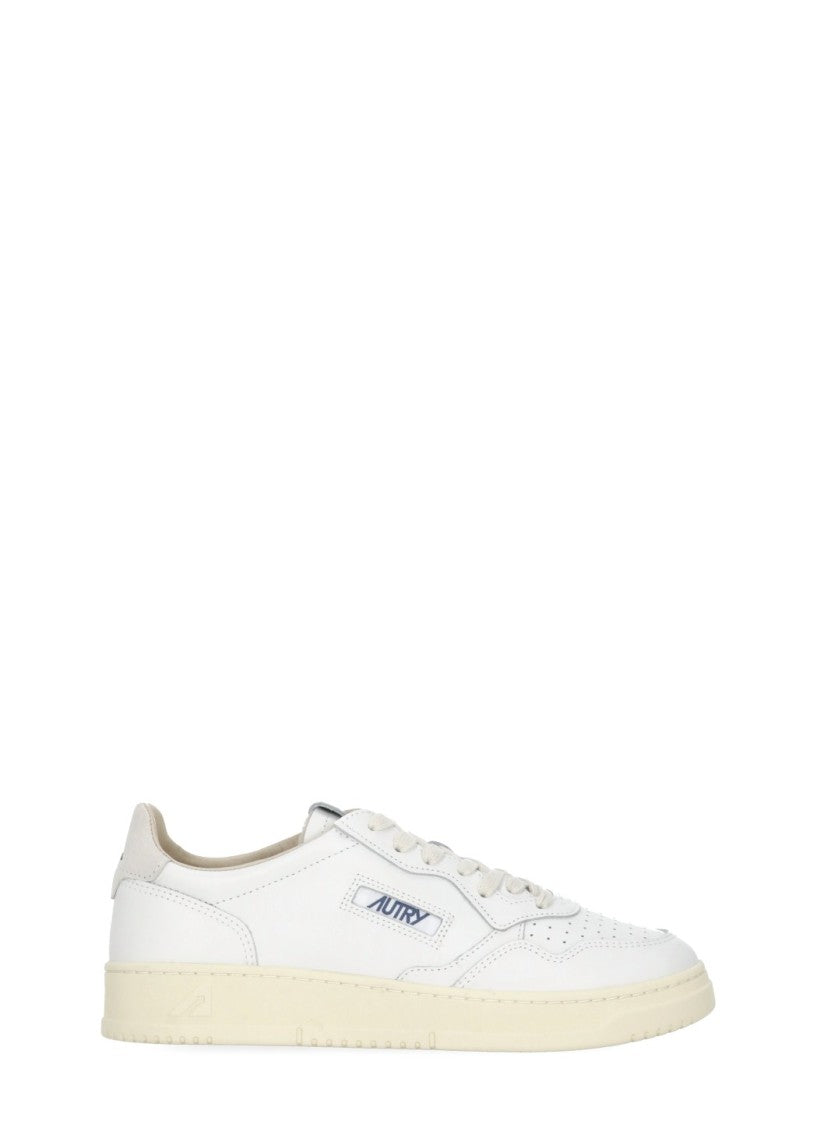 Autry White Medalist Low Suede Upper Sneakers