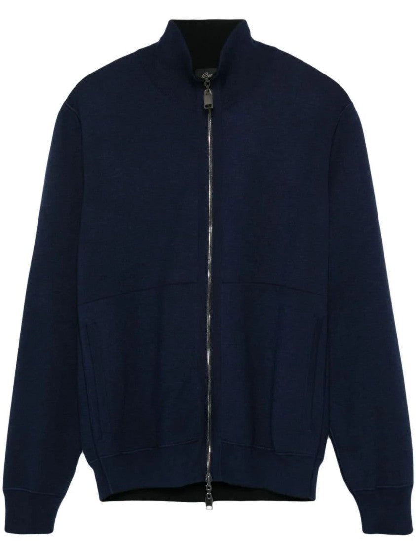 Brioni Zip-Up Cardigan With High Collar