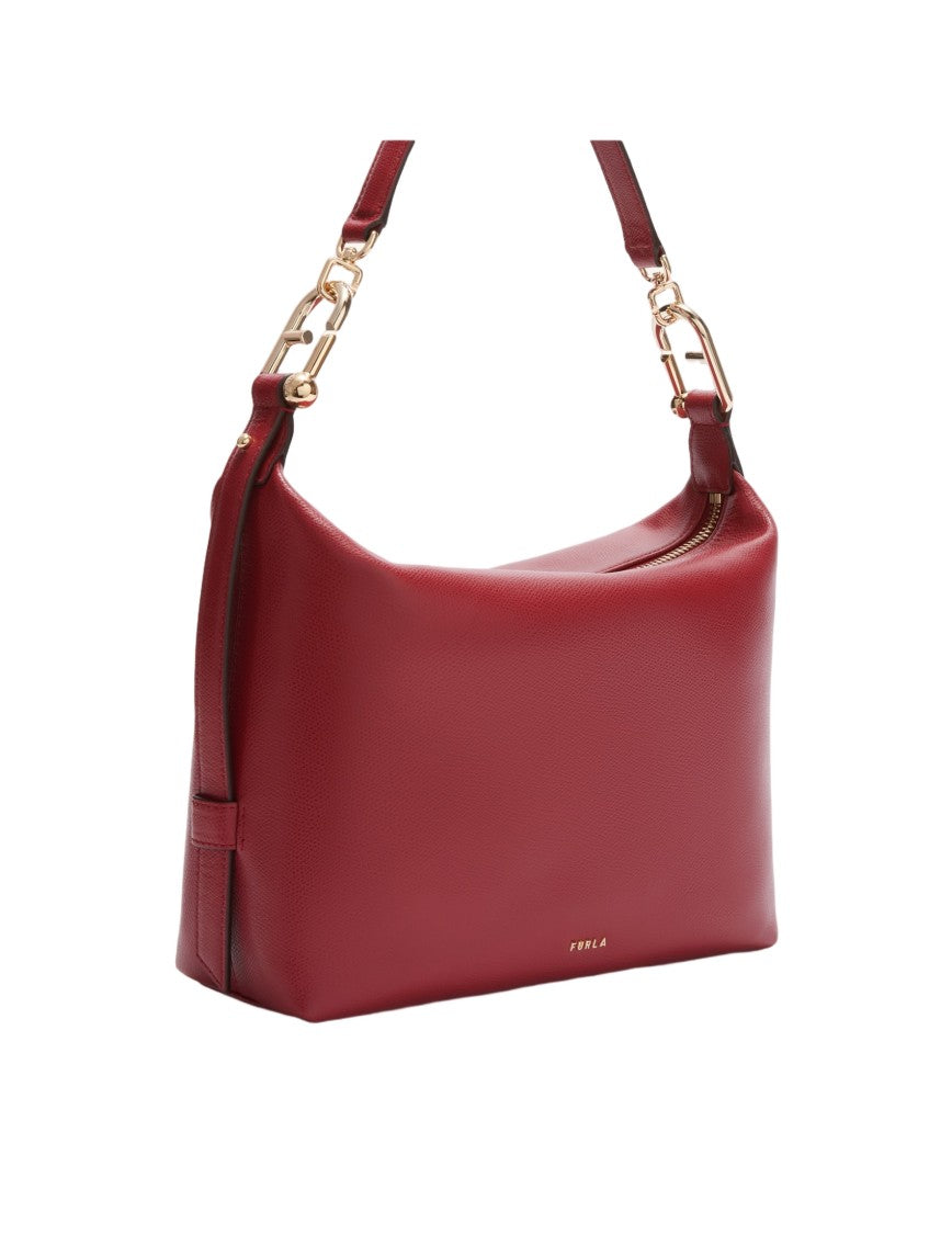 Furla Cherry Tonie M Leather Hobo Shoulder Bag