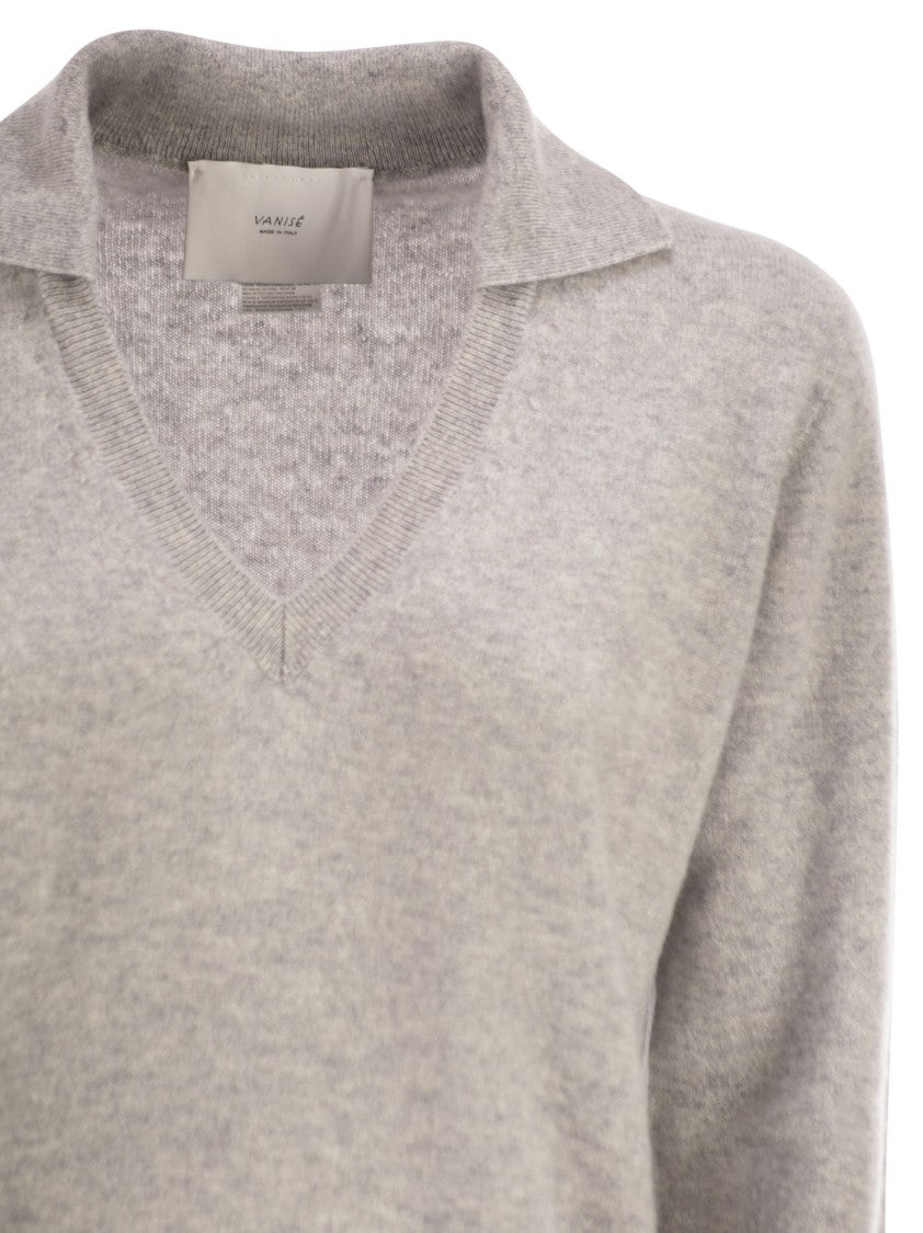 Vanisé Patty - V-Neck Jumper With Polo Collar