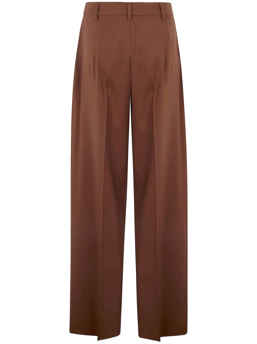 Max Mara Wide-Leg Virgin Wool Pants With High Waist And Pleated Front