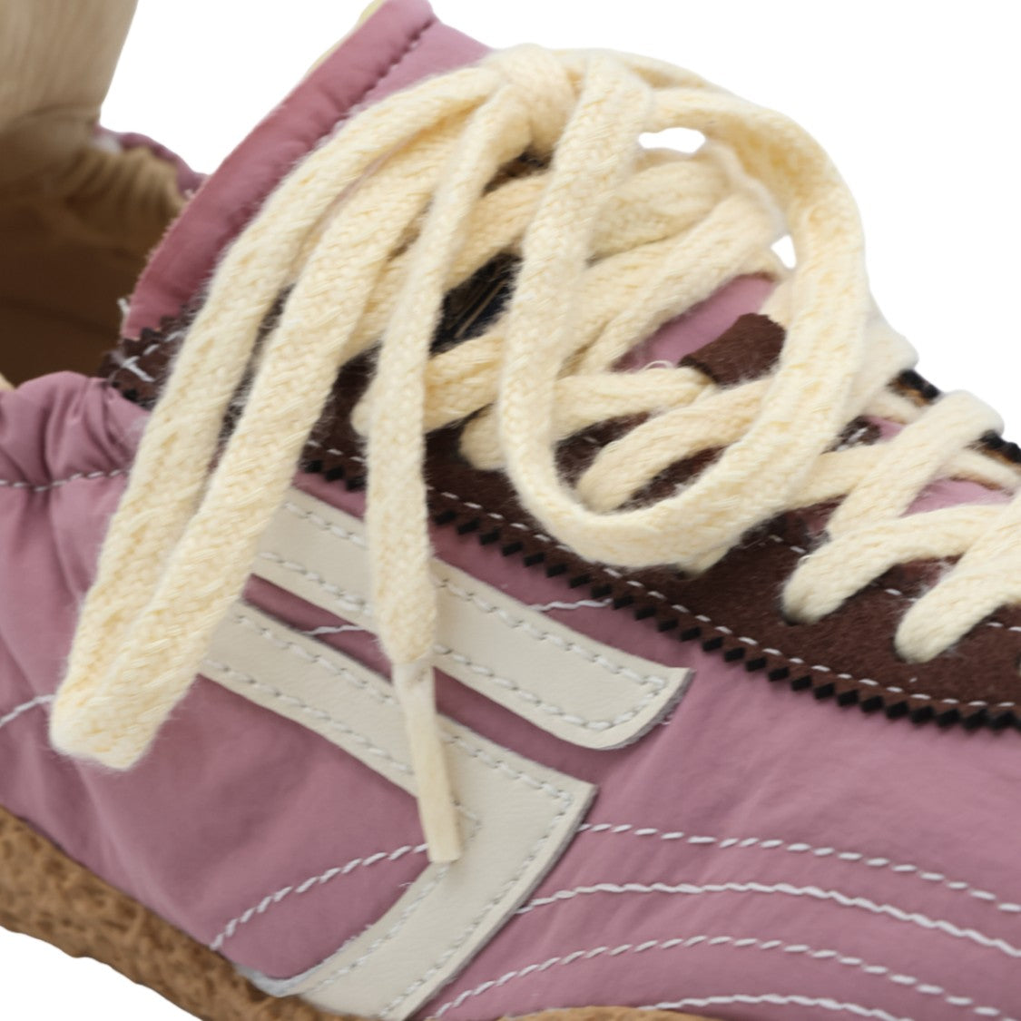 Puraai Ruched Fabric Contrast Accent Sneakers