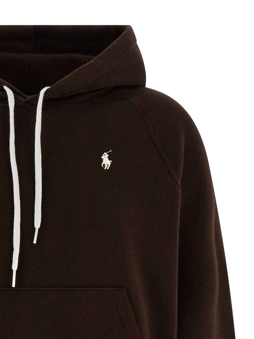 Polo Ralph Lauren Fleece Cotton Hoodie With Logo Embroidery