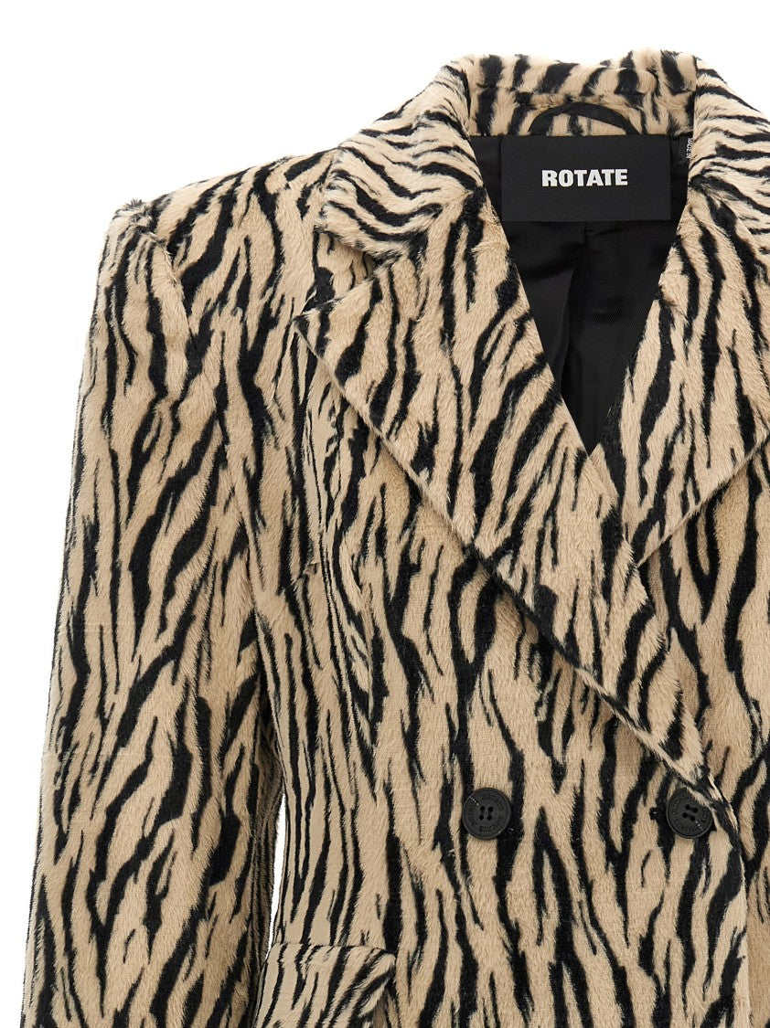 Rotate Birger Christensen 'Printed Faux Fur' Coat