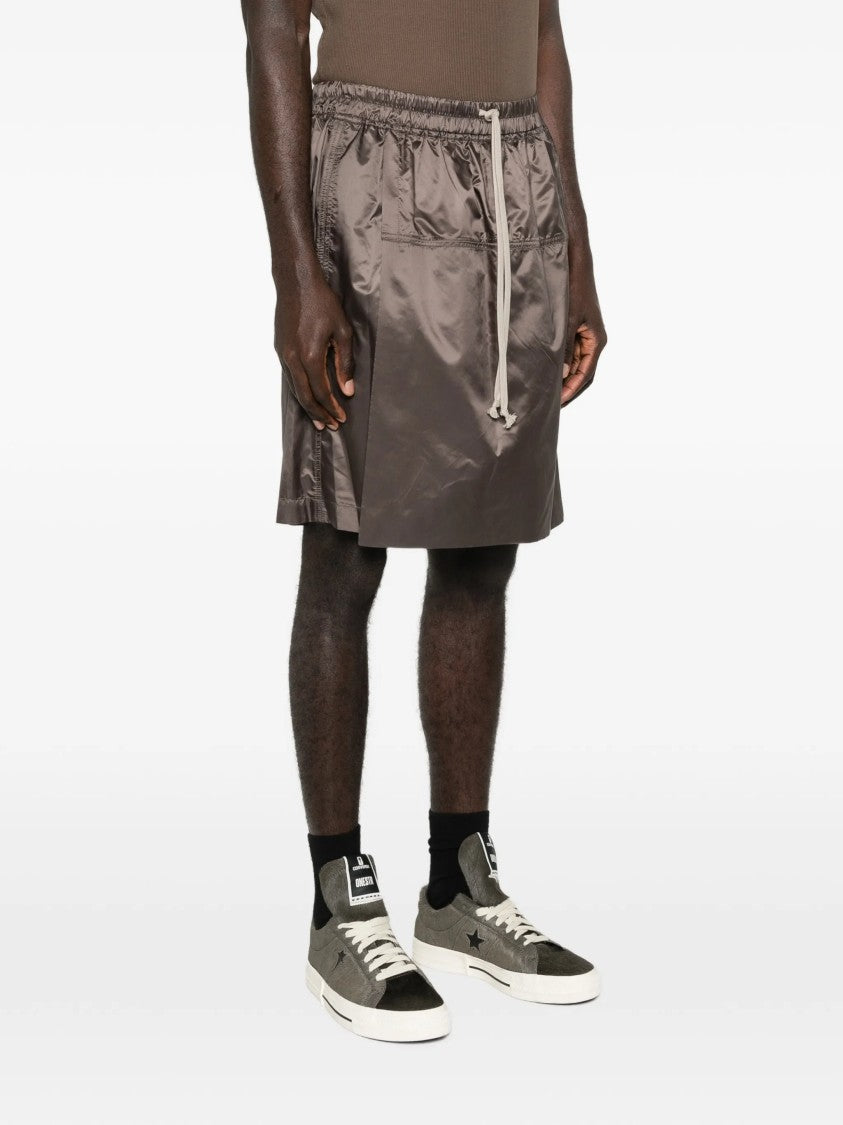 Moncler X Rick Owens Brown Woven Kilt Bermuda Shorts