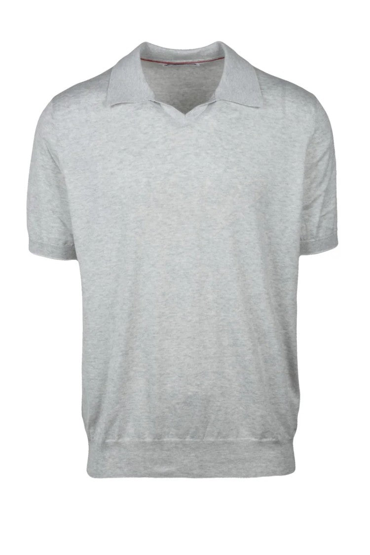 Brunello Cucinelli Knit Polo Shirt - Light Grey
