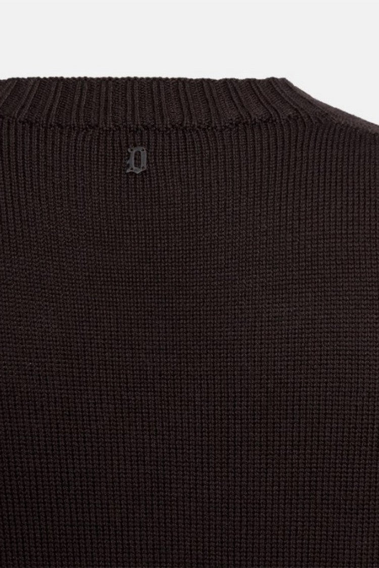 Dondup Dark Brown Crew-Neck Wool Sweater