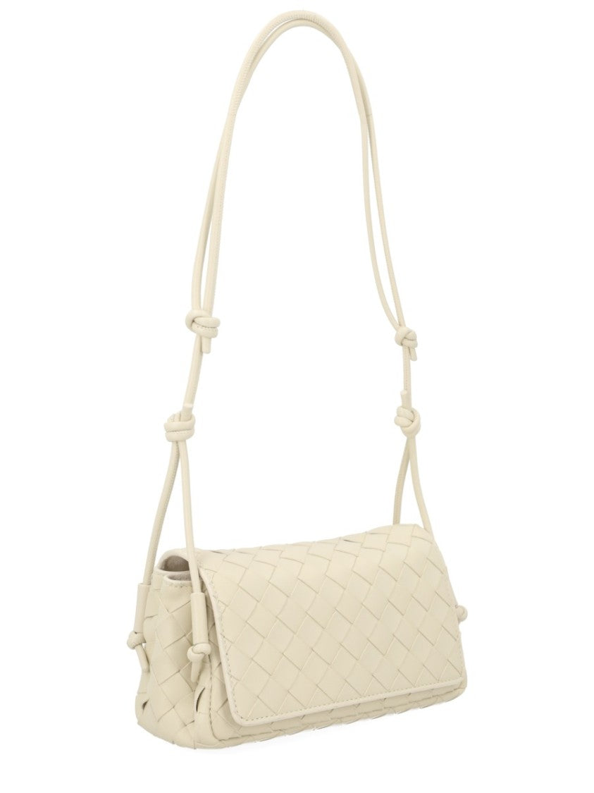Bottega Veneta Rectangular Shoulder Bag With Woven Lamb Leather Exterior