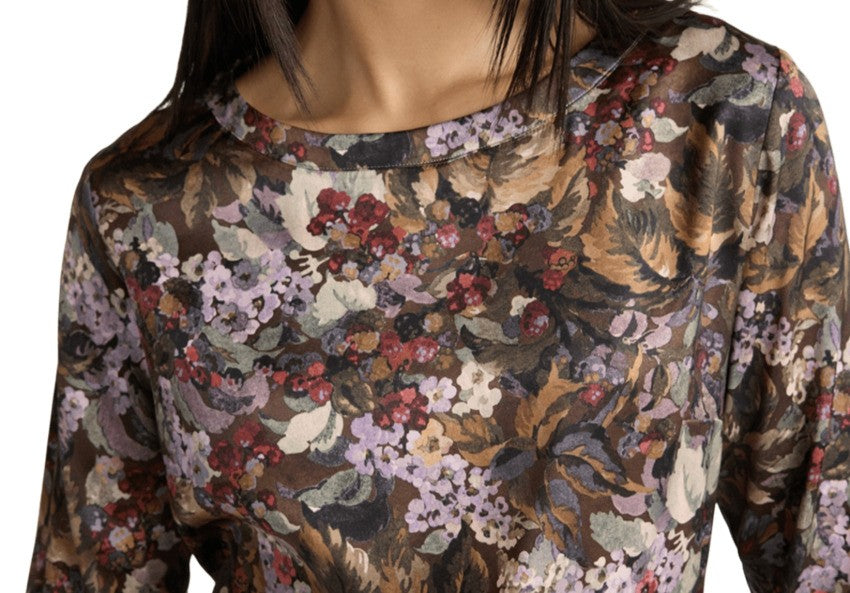 Momonì Fitted Floral Print Shirt With Round Neckline