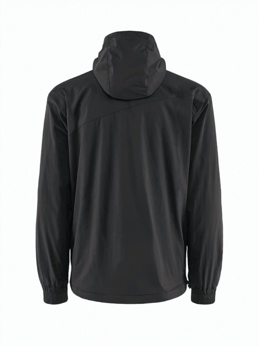 Klattermusen Minimalist Klattermusen Black Jacket With Asymmetrical Zip And Hood