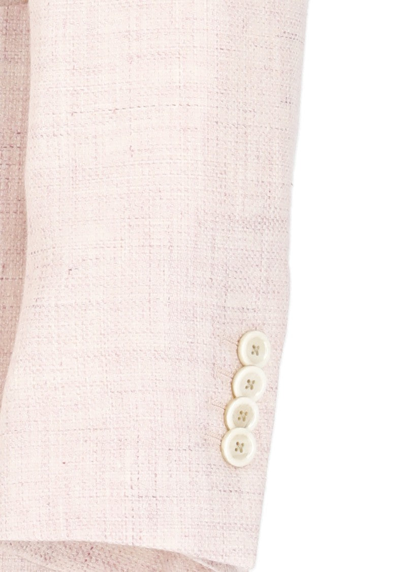 Lardini Pink Linen And Virgin Wool Jacket