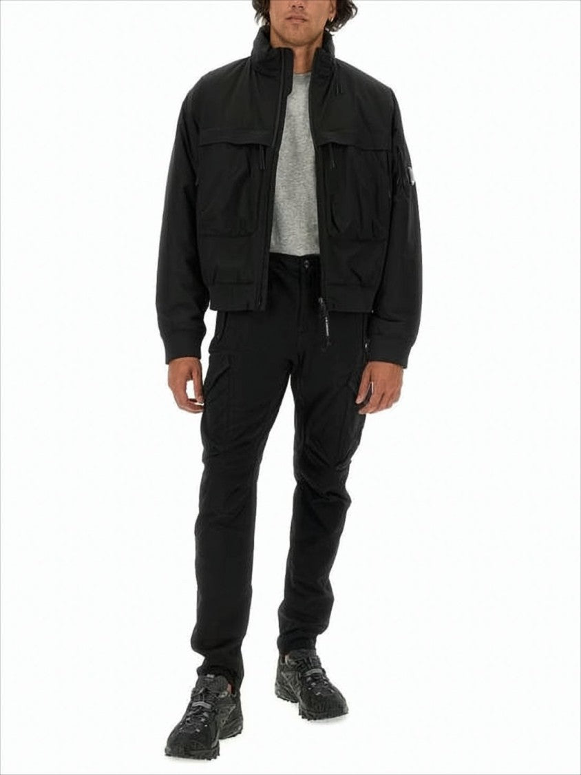 C.P. Company High Collar Padded Jacket With Distinctive Logo Detail