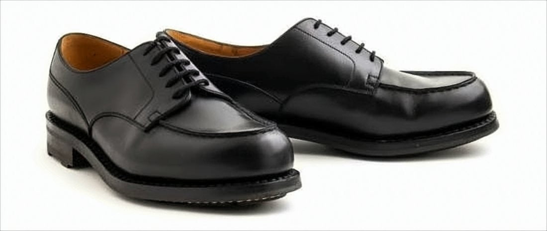 J.M. Weston Polished Leather Lace-Up Shoes With Moc Toe Design