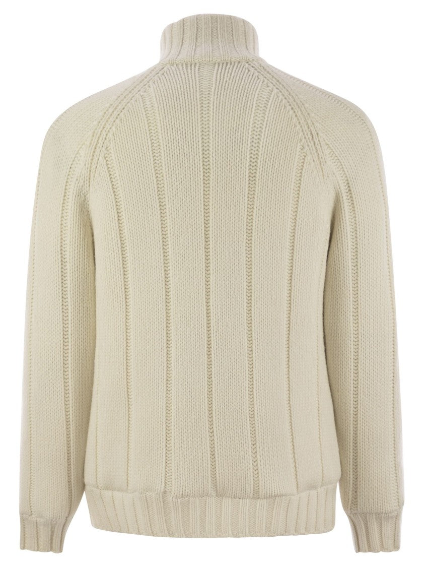 Brunello Cucinelli Cashmere Knit Down Jacket With Zip