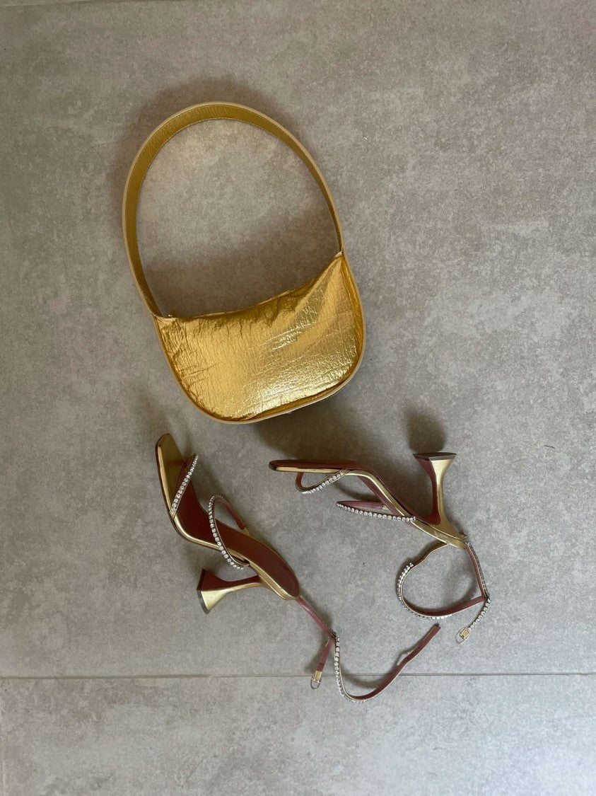 Marici Golden Shoulder Bag With Structured Frame