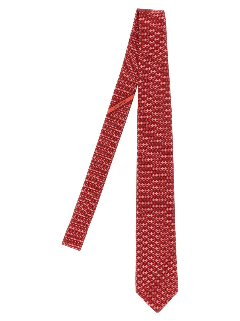 Ferragamo 'Gancini Pois' Print Tie