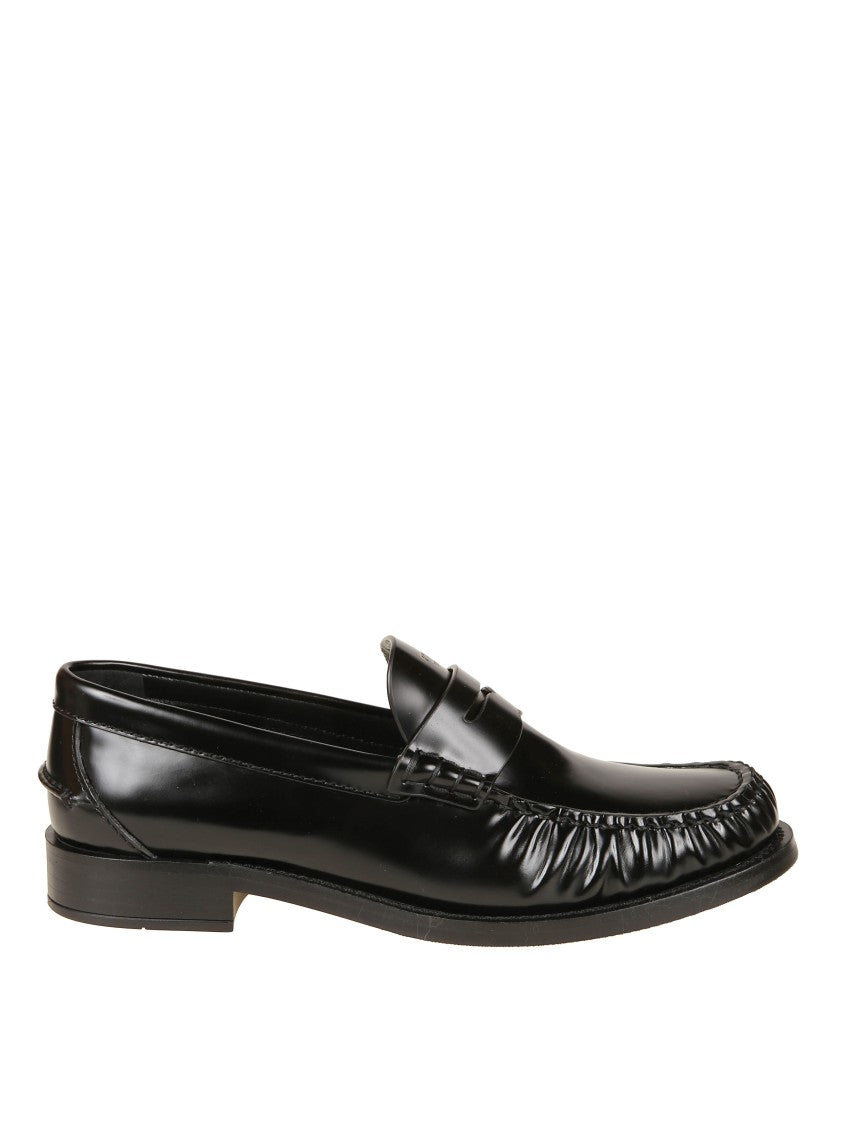 Prada Black Flat Shoes With Rounded Toe