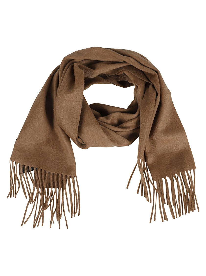 Saint Laurent Delicate Beige Cashmere Scarf With Fringed Edges