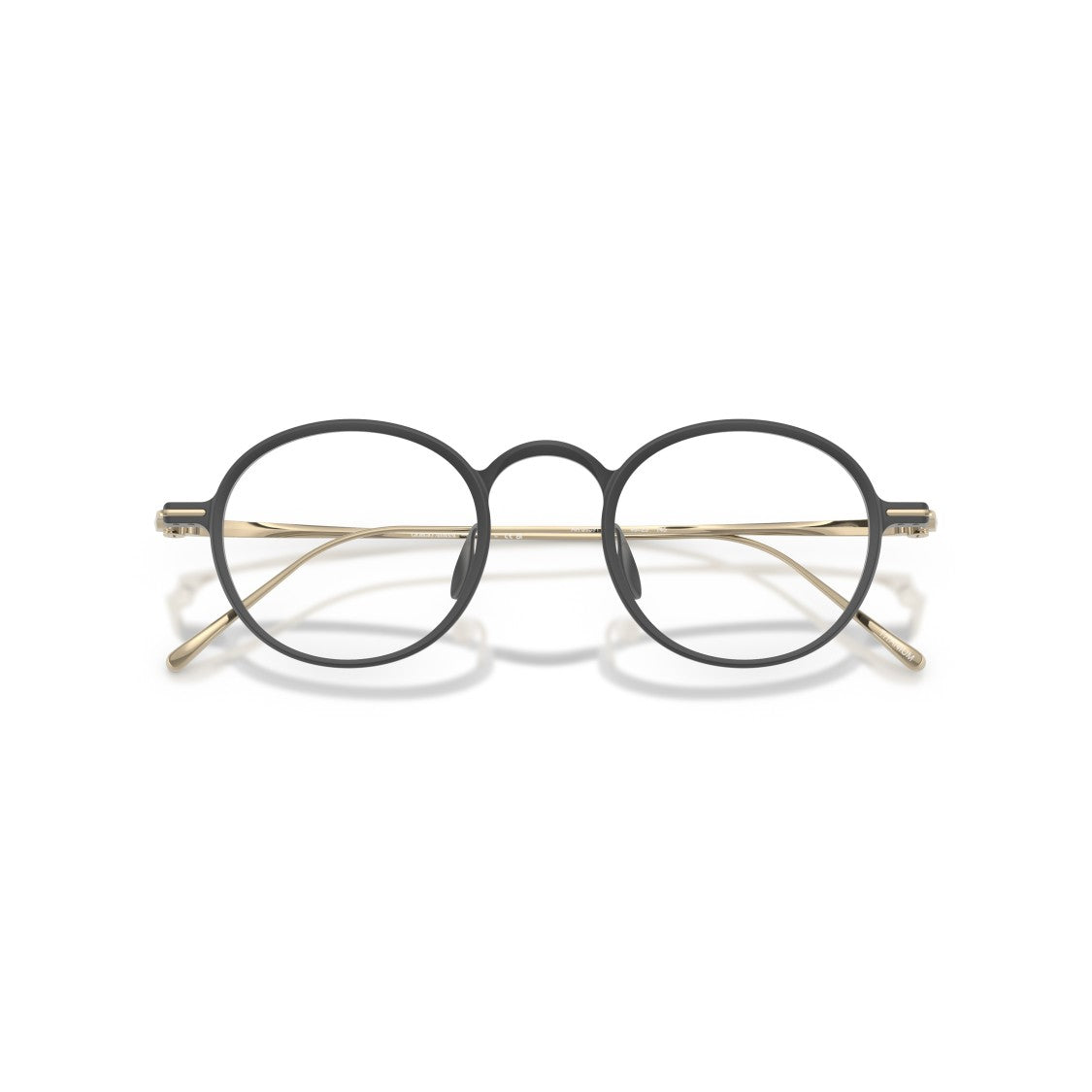 Giorgio Armani 0Ar5159t Round Black Eyeglasses With Gold Metal Temples