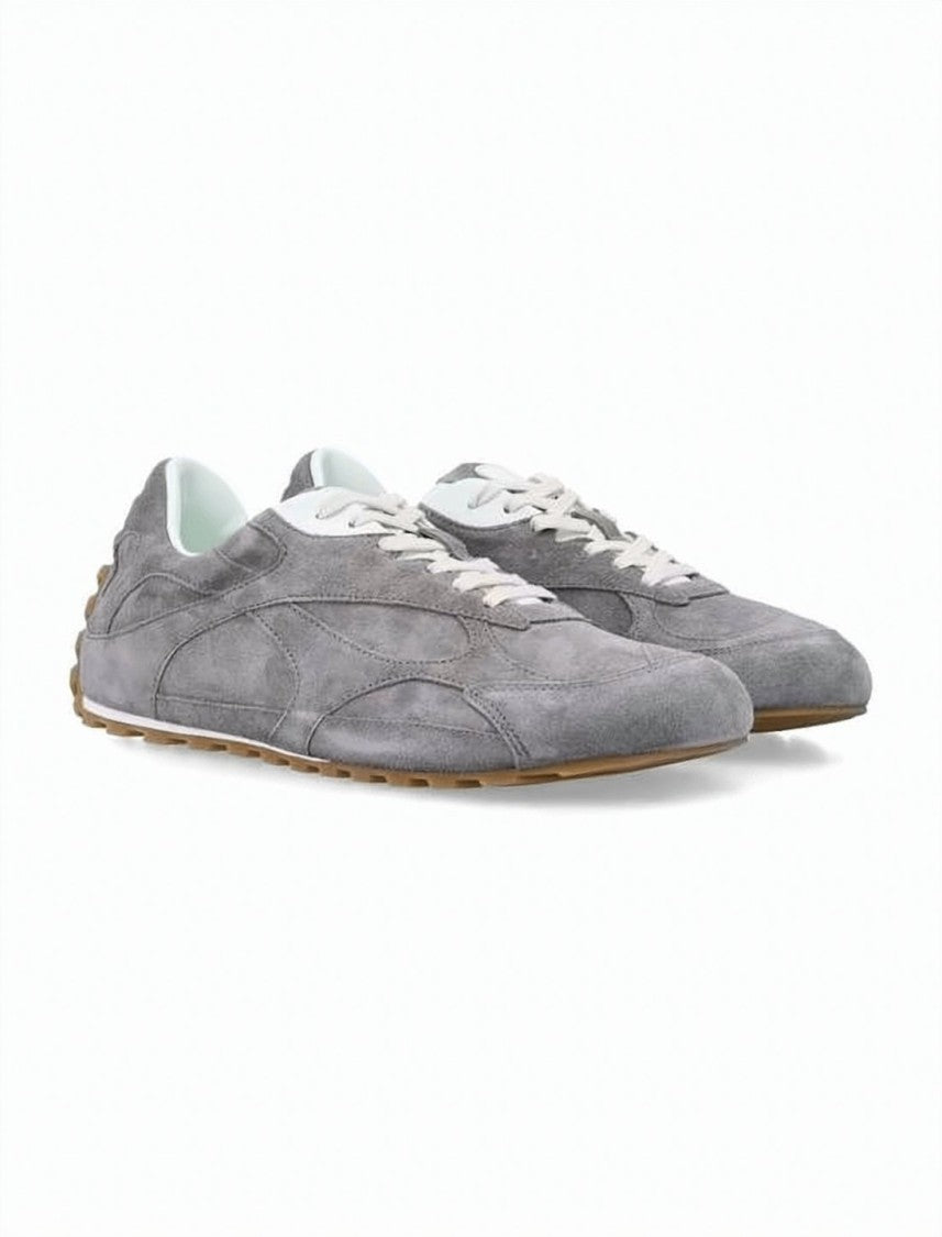 Bottega Veneta Low-Profile Grey Sneakers With Gum Rubber Sole