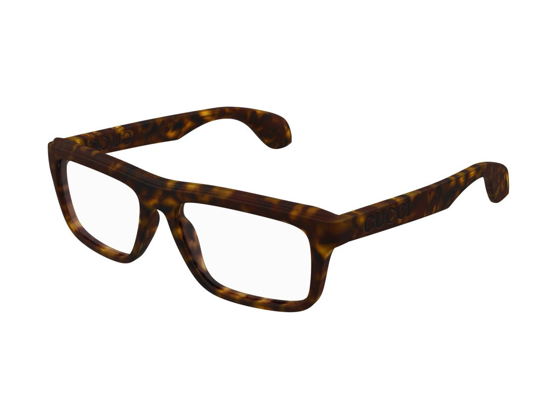 Gucci Gg1572o Glossy Tortoiseshell Oversized Square Eyeglasses
