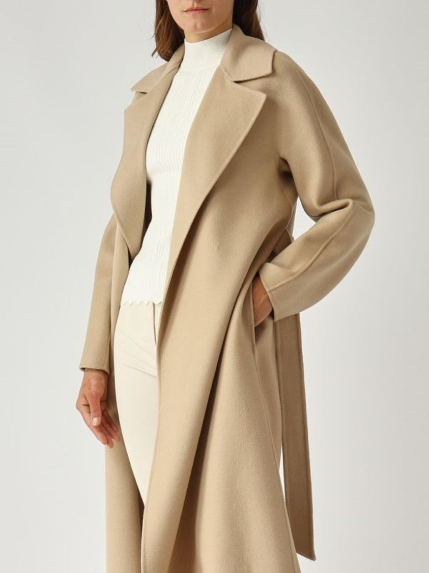 Max Mara Sophisticated Wrap Coat With Self-Tie Belt