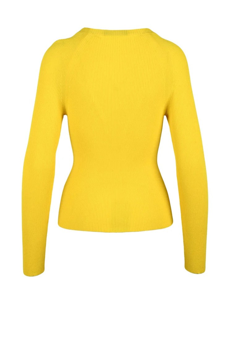 Max Mara Ribbed Underlayer Top - Yellow