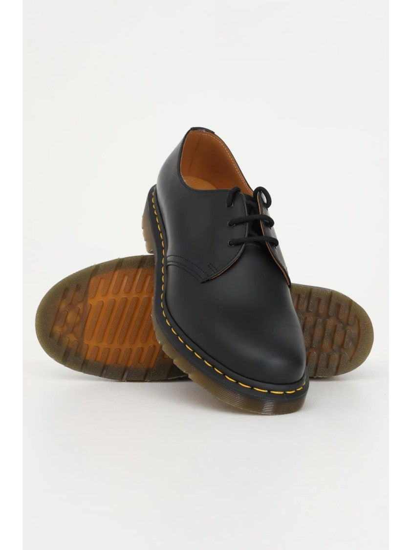 Dr. Martens Lace-Up Leather Shoes With Signature Yellow Stitching